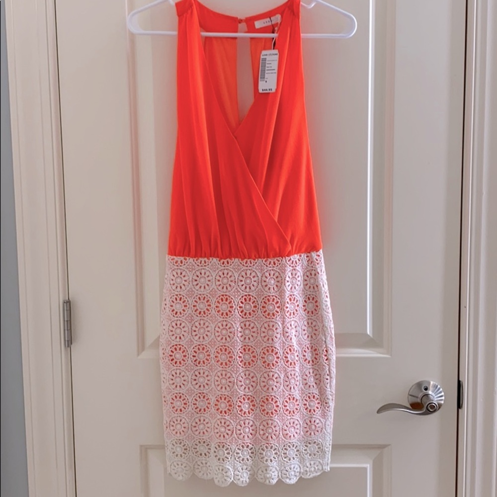 Lush mini dress with crochet detail size S